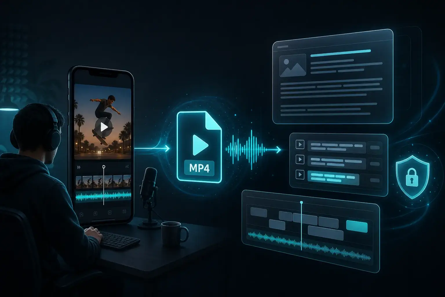 Creator transkribiert ein MP4-Video