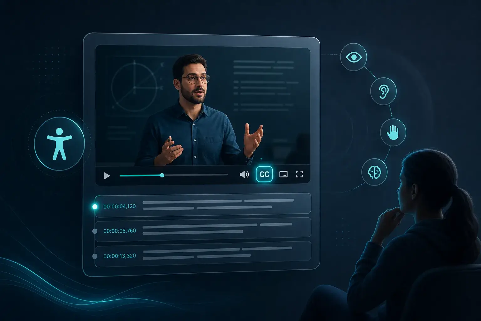 Educator adding SRT captions to course video