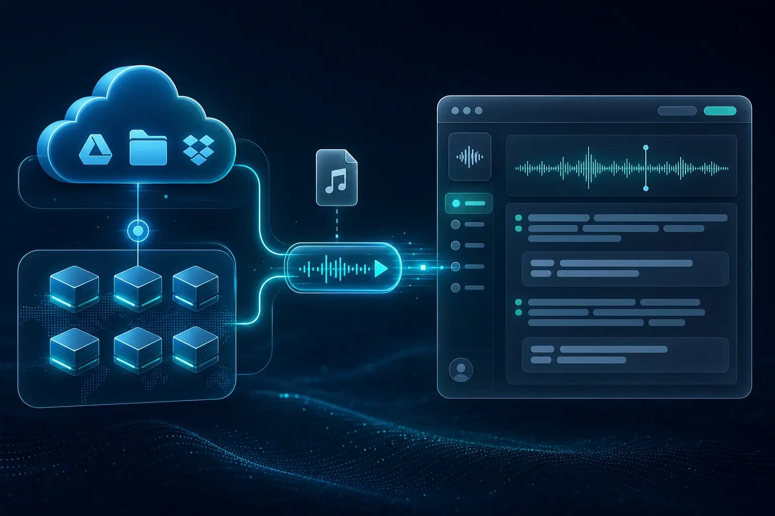 Loading audio from a shared link for transcription